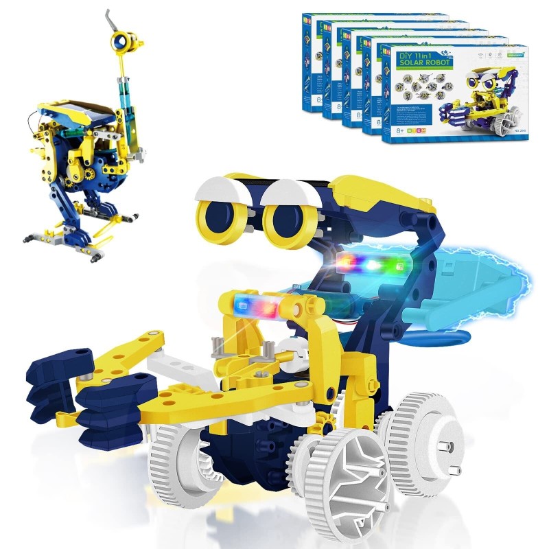 Stem Projects Toy for Kids Ages 8-12, 5 Sets Solar Robot kit Educational Buil...